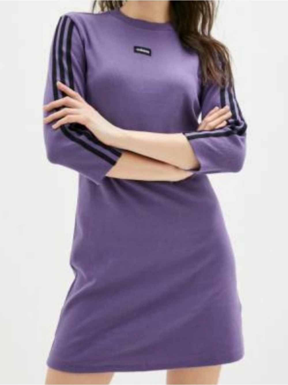 adidas Purple Mini Dress with Black Stripes